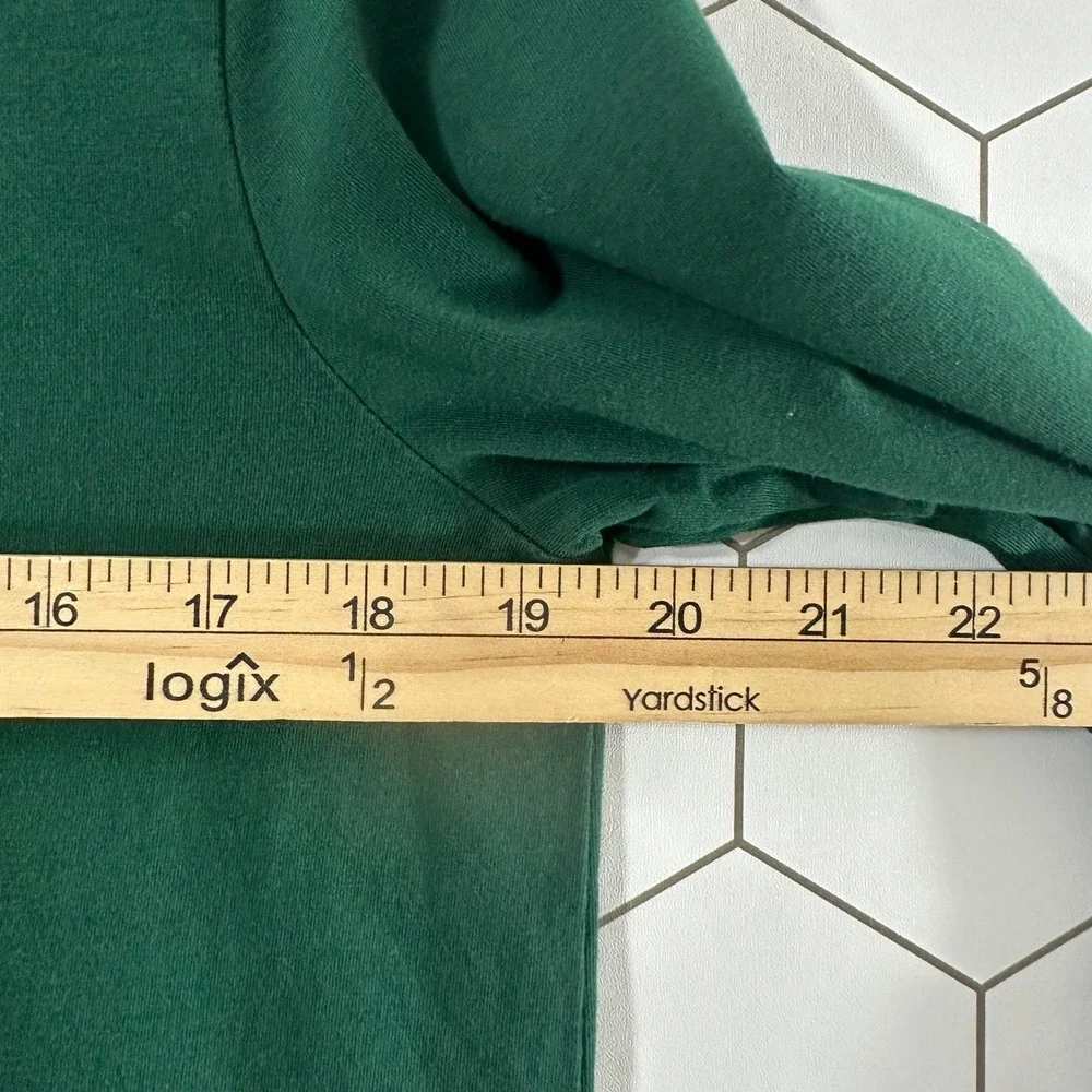 Lands End Womens Green Cotton Modal Keyhole Long Sleeve Knit Top Size M 10-12